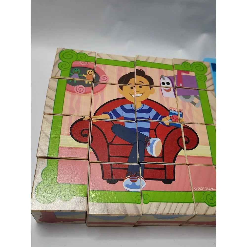 Melissa & Doug Blue’s Clues Wooden Cube Puzzle – 16 Cubes – 6 Scenes